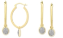 Enchanted Disney Fine Jewelry Enchanted Disney Fine Jewelry Diamond Pav&eacute; Jasmine Dangle Hoop Earrings (1/5 ct. t.w.) in 10k Gold